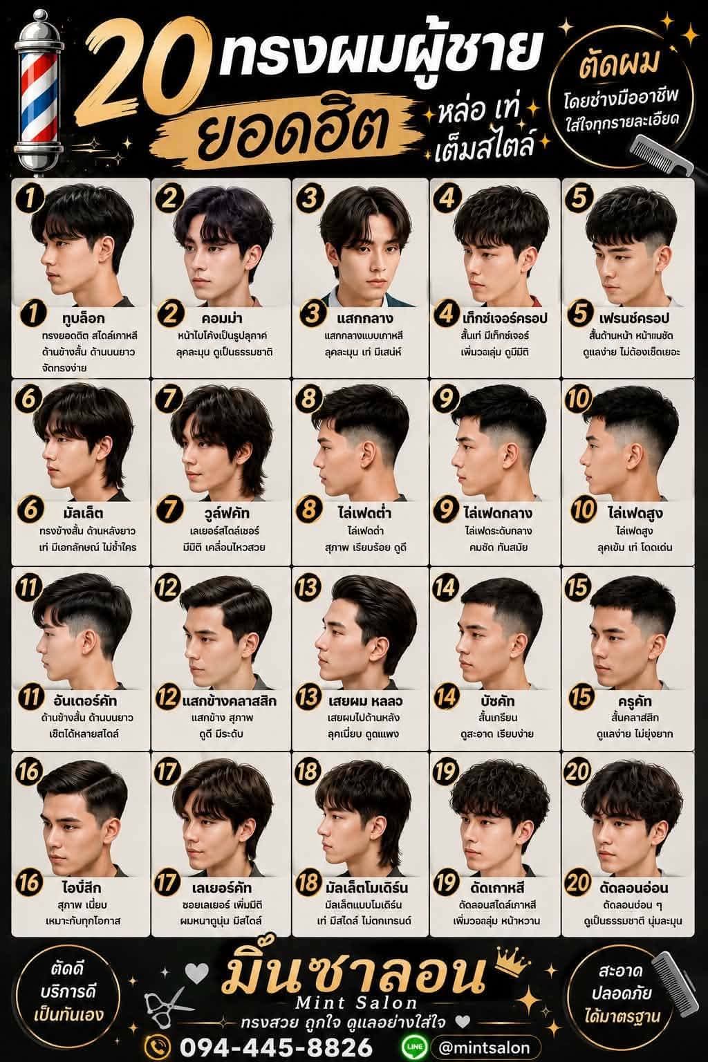 พบกับทรงผมผู้ชายทันสมัย